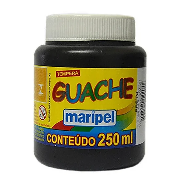 Tinta guache (250 ml) Preto - Maripel