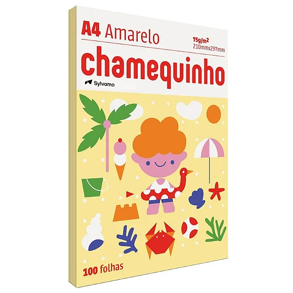 Papel Colorido A4 Chamequinho Amarelo