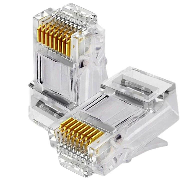 100un - Conector Macho Plug Cabo Rede CAT5 E RJ45