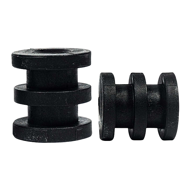 Roldana Isolador Plástico 2 Ranhuras Vias Rp2 Preta