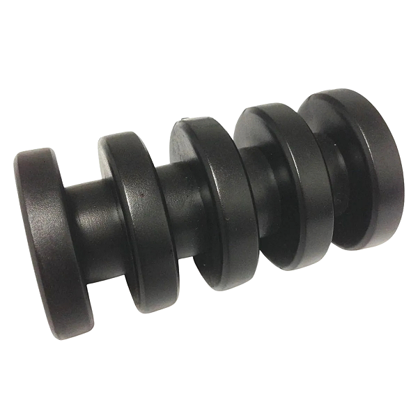 Roldana Isolador Plástico 4 Ranhuras Vias Preta