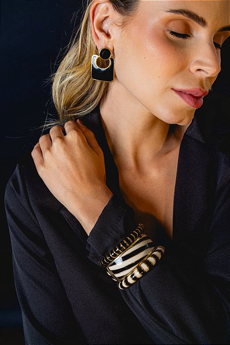 Bracelete Fino Preto Esmaltado