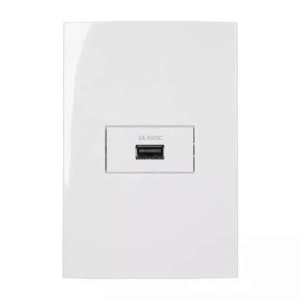 Conjunto Tomada USB 1A 4X2 - Sleek - Margirius