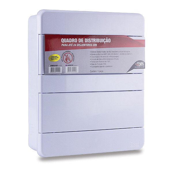 Quadro de Distribuição c/ Barramento Neutro / Terra – Embutir – 24 – DIN