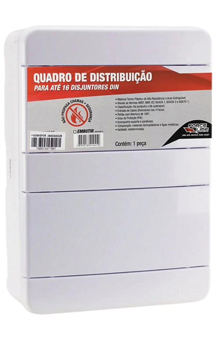 Quadro de Distribuição – Sobrepor – 16 – DIN Com barramento