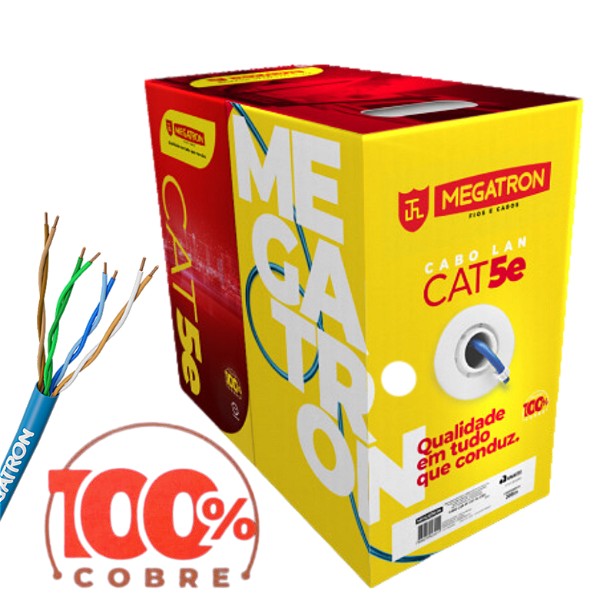 CABO COMUN. DE DADOS LAN 4P CAT5E CM CX 305M AZ