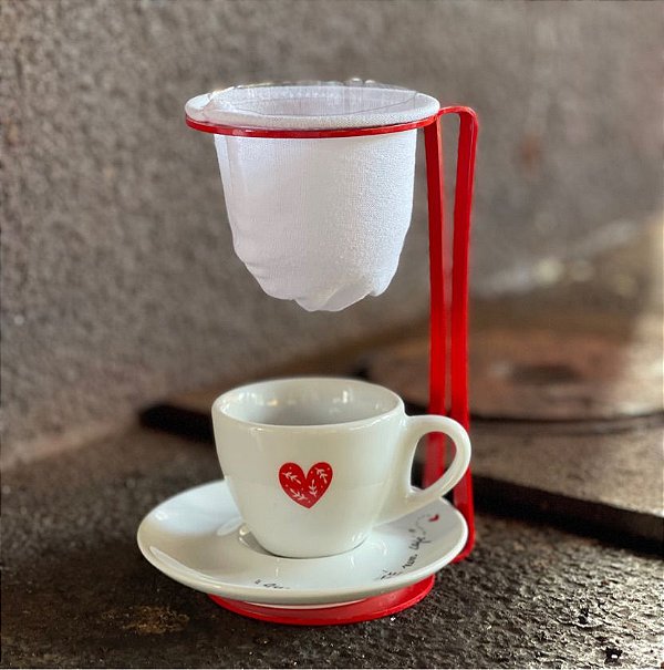 Conjunto de café dose única - Coração