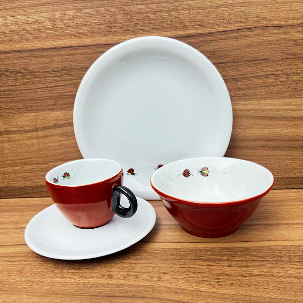 Conjunto de chá - 4 peças - Joaninha