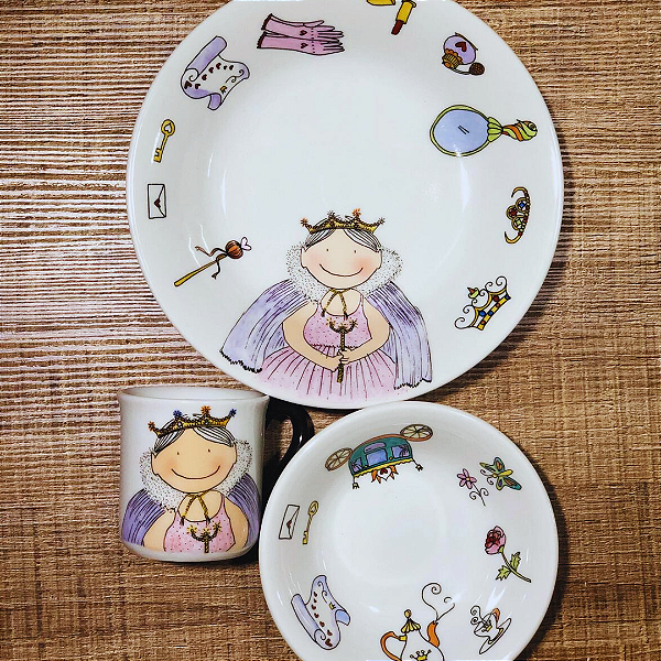 Conjunto Princesa Capa - 3 peças - Infantil