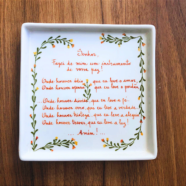 Bandeja Quadrada Oração - Júlia
