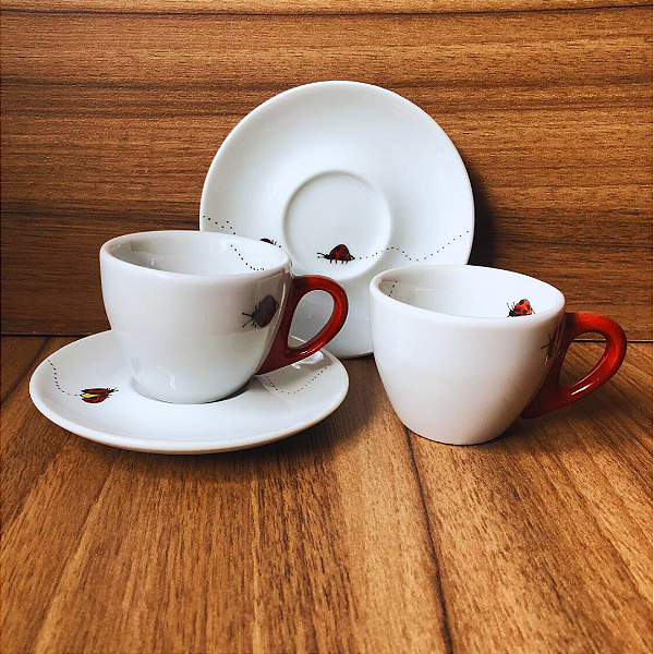 Conjunto de xícaras de café - 4 peças - Joaninha