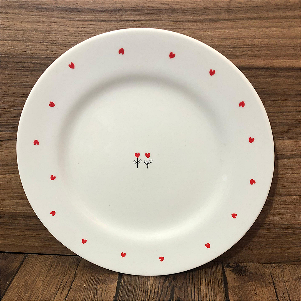 Prato raso - 27 cm - Coração