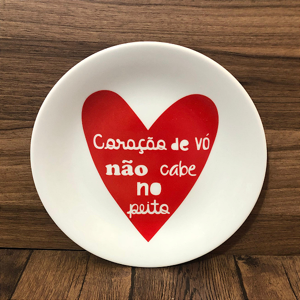 Prato decorativo - Coração de vó