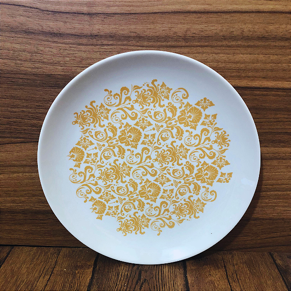 Prato para bolo - Arabesco Dourado