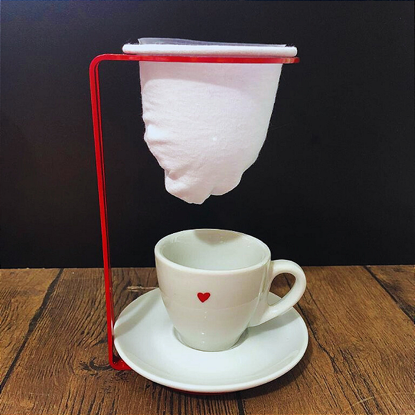 Conjunto de café dose única - Vermelho