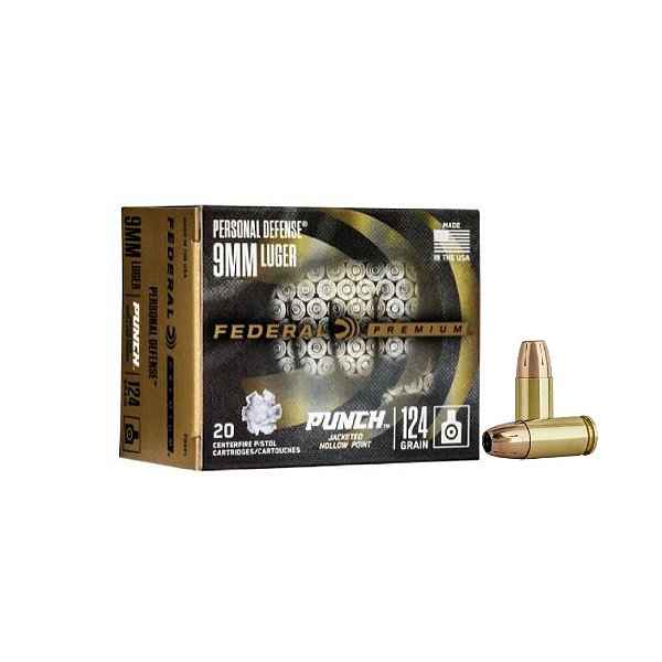 Municao Federal Punch 9mm JHP - 124gr - UN