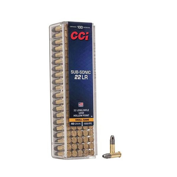 Municao .22LR CCI Smallgame Subsonica HP - 40gr - UN
