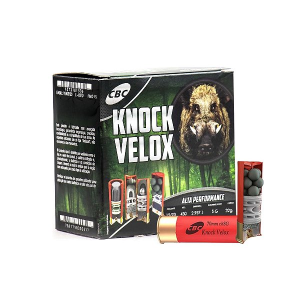 Municao CBC 12/70 Knock Velox CH-SG - UN