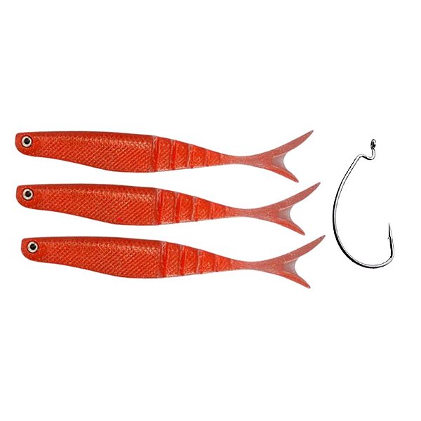 Isca Monster 3X M-Action / 15Cm - 3 Iscas + 1 Anzol Ewg