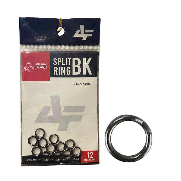 Argola Albatroz Split Ring Black Nickel - 6 a 12Un