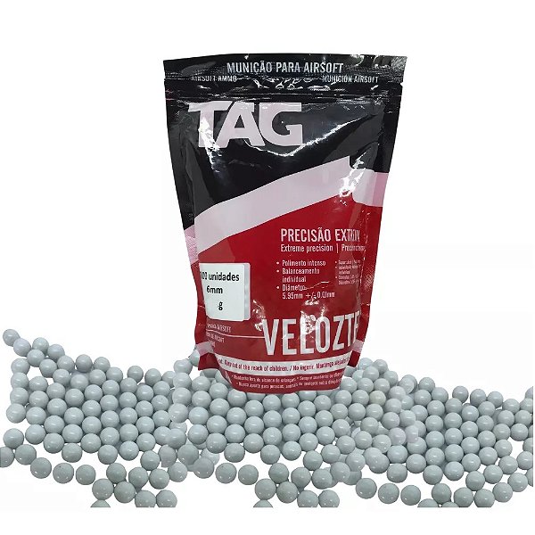 Esferas TAG Velozter 5,95mm - 0,28g - Branco - 4000un