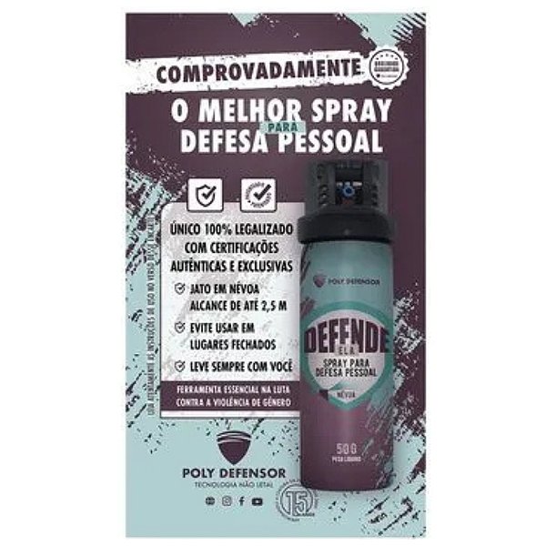 Spray Defesa Pessoal Poly Defensor 50g - Ela