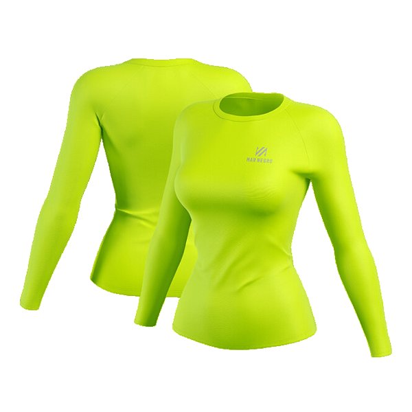 Camiseta Mar Negro Poliamida Slim - Verde Neon