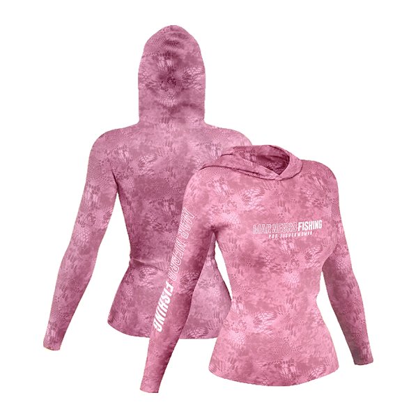 Camiseta Mar Negro Sublimada c Capuz - Pink