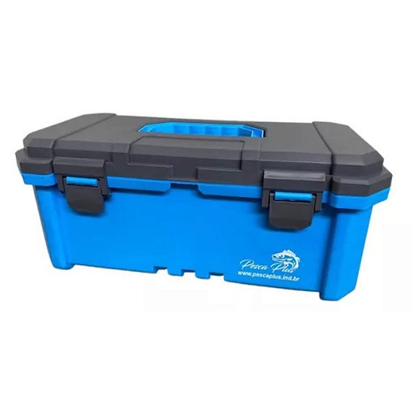 Estojo Pesca Plus Organizador P/ Iscas Artificiais Catálogo P/ 80 Iscas Azul-Cinza