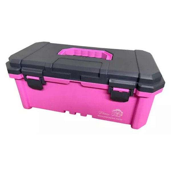 Estojo Pesca Plus Organizador  P/ Iscas Artificiais Catálogo P/ 80 Iscas Rosa-Cinza