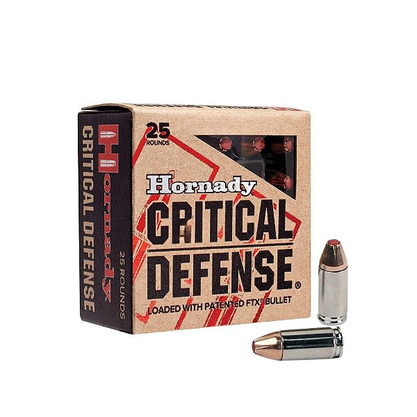 Municao 9mm Hornady FTX 115GR Critical Defence - Un