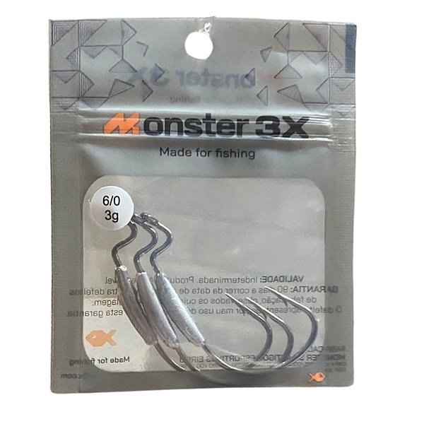 Anzol Monster 3 X Offset Lastreado - 3UN