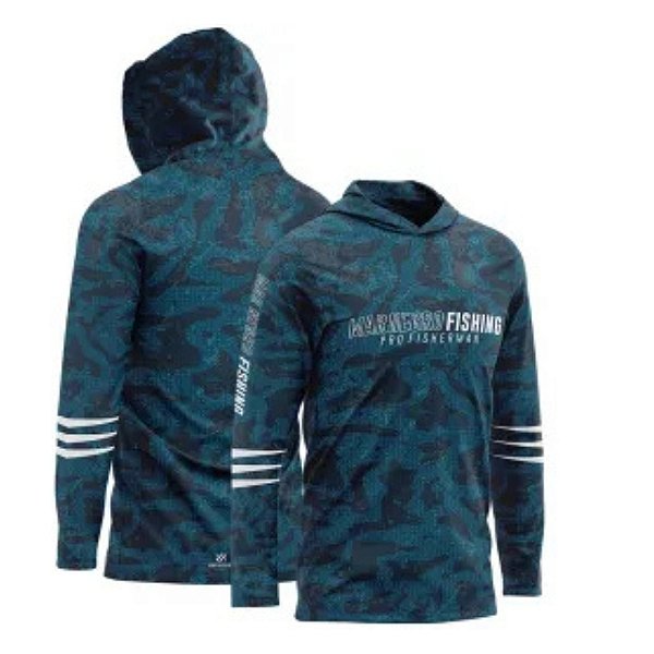 Camiseta Mar Negro Poliamida Capuz - Estonado Azul