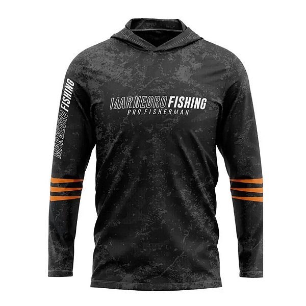 Camiseta Mar Negro Sublimada c Capuz - Estonada Preta