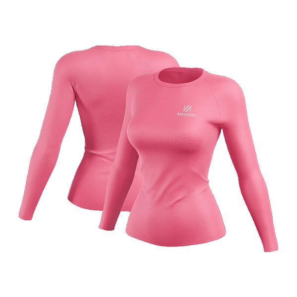 Camiseta Mar Negro Poliamida Slim - Rosa Zig Zag