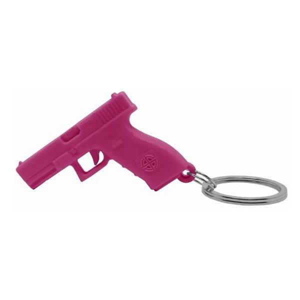 Chaveiro Belica Pistola em Polimero - Rosa