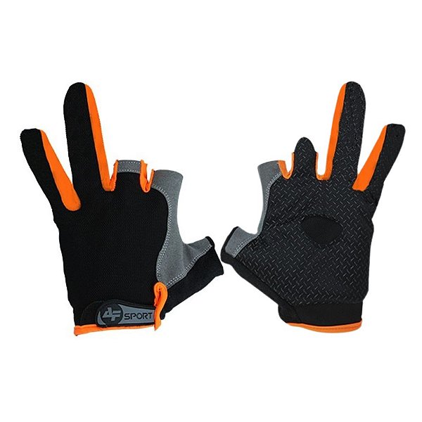 Luva Albatroz YL013 Preto/Laranja Sport XL