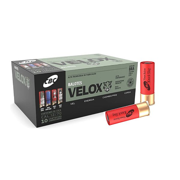 Municao CBC 12/70 Velox Balote Slug - UN