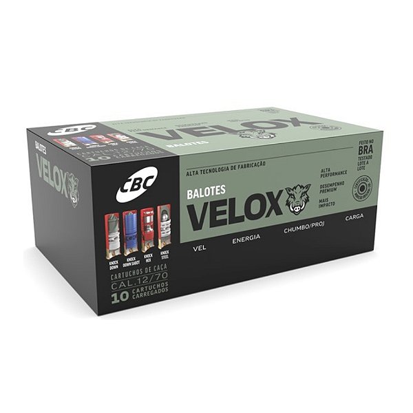 Municao CBC 12/70 Velox Balote Slug - UN