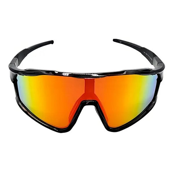 Óculos Polarizado Yara - X2326 - Sport - Lente Marrom c Vermelho Espelhado - Armacao Preta