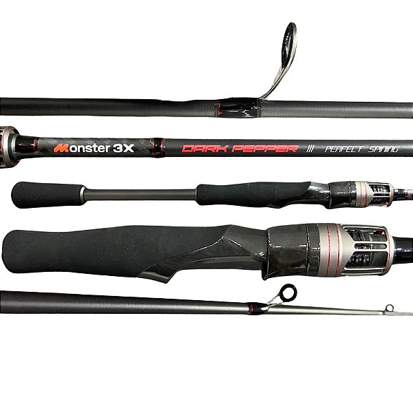 Vara Monster M3X Dark Pepper 8 15lbs 6 6 (1,98m) - Molinete