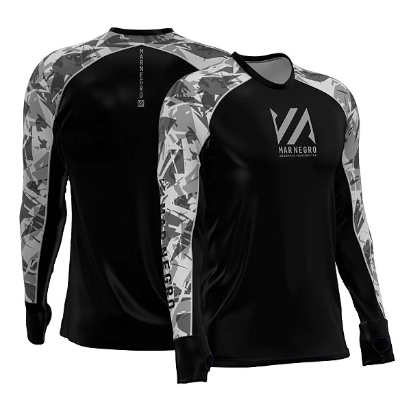 Camiseta Mar Negro Premium Flex - Camo Black