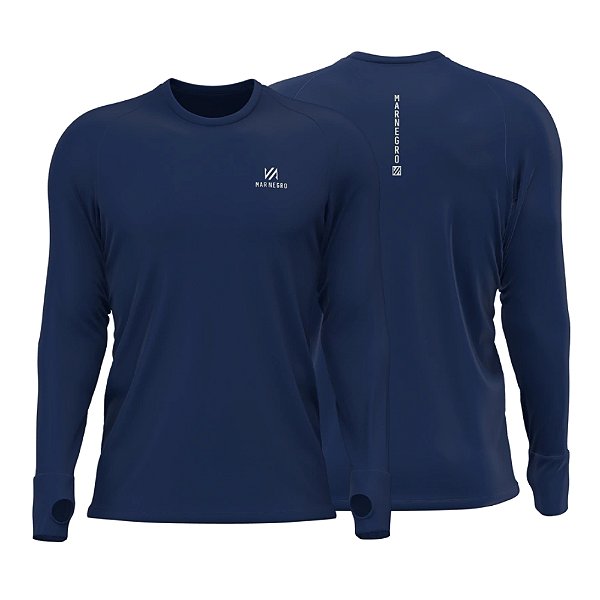 Camiseta Mar Negro Poliamida c Luvinha - Marinho