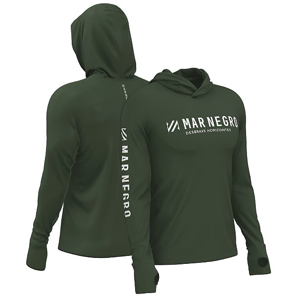 Camiseta Mar Negro XP Protection Capuz Sublimada - Musgo
