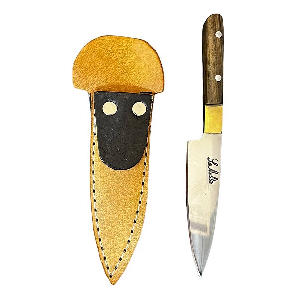 Faca Lamina Normal c Bainha - Niquel c Dourado