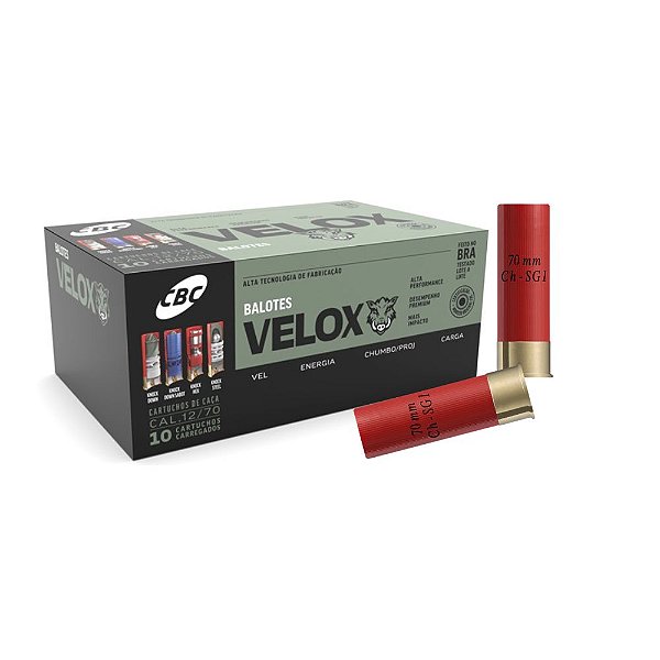 Municao CBC 12/70 Velox Balote SG1+CH - SG