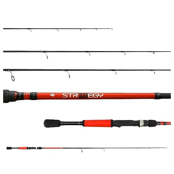 Vara Albatroz Strategy Vermelho 6-12lbs 6 3 (1,83m) - Molinete
