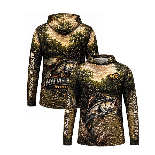 Camiseta Mafia do Robalo Fishing Team Capuz - Sublimada