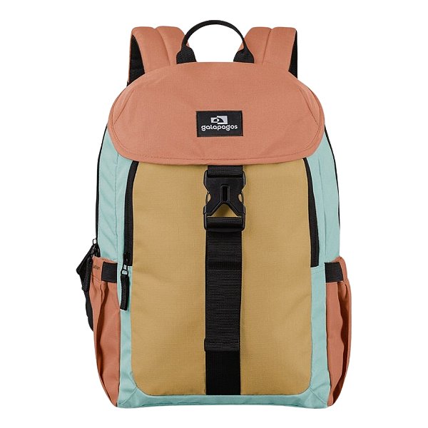 Mochila Galapagos Gaivota 15L - Salmão Mostarda Turquesa