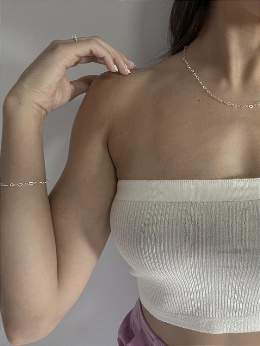 Conjunto Coração Pulseira e Colar